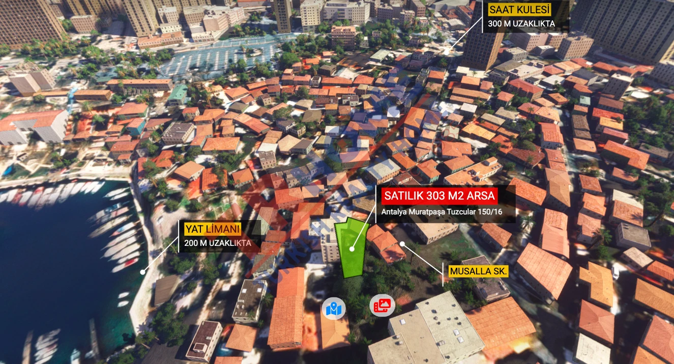 Tarihi Kaleiçinde Tescilli Arsa+ 300m², Butik Otel /Konut /Yatırım Fırsatı