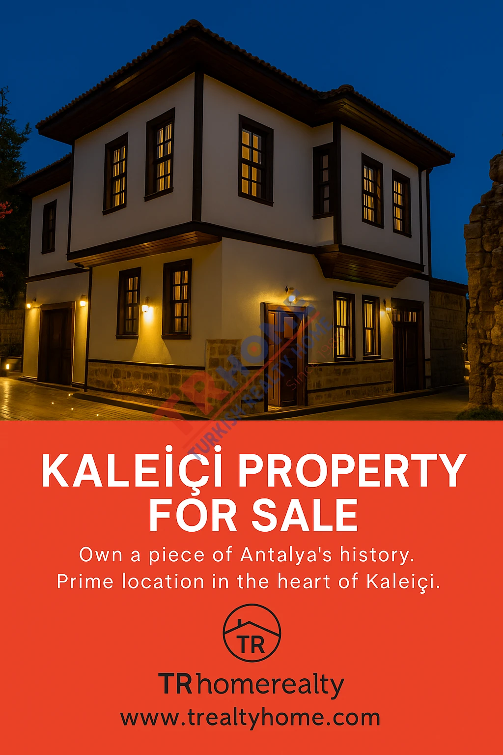 Tarihi Kaleiçinde Tescilli Arsa+ 300m², Butik Otel /Konut /Yatırım Fırsatı